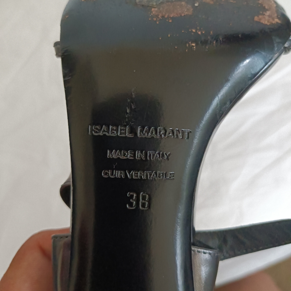 Isabel marant metallic heels size 38 ankle strap - Picture 12 of 15